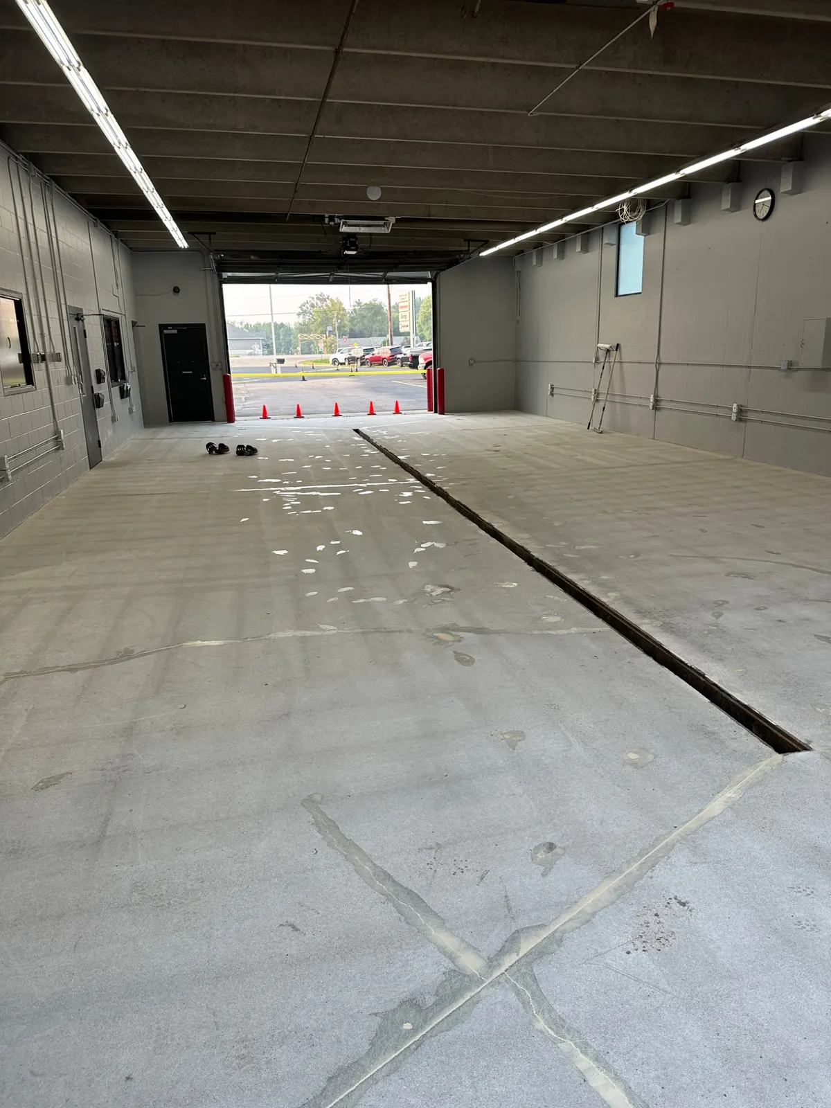 Commercial concrete floor repairs before coating installation
