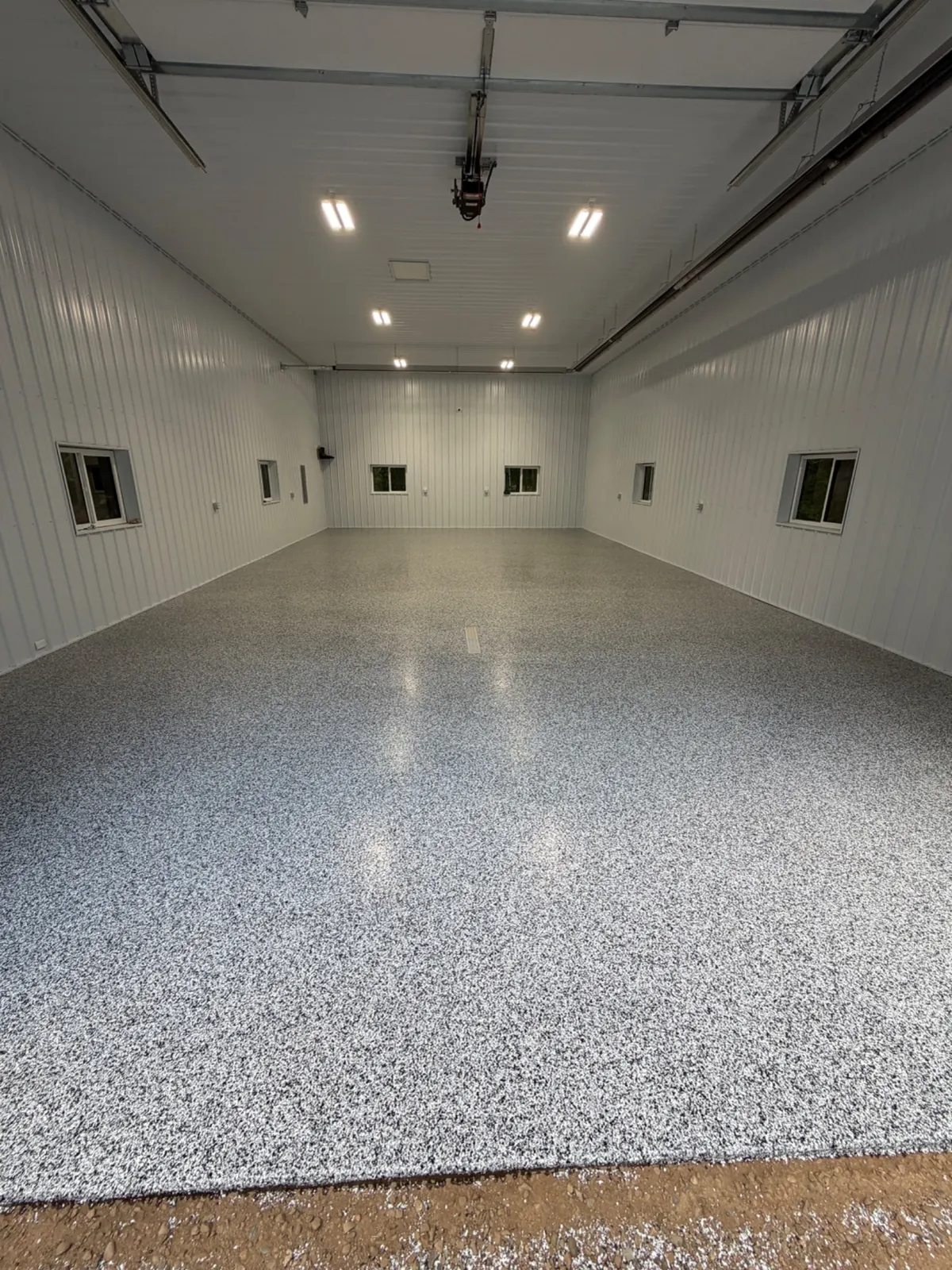 Large finished shop floor coating installed by E&M Coatings
